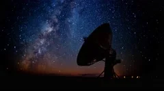 4K Radio Astronomy Dish with Milky Way 