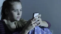 Girl On Phone Teen Depression Cyber Bullying and Internet Social Media