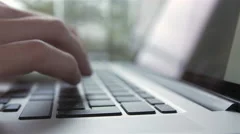 Man Typing Working On Laptop Computer Side Social Media 4k Business Technology