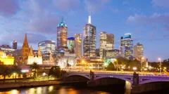 4k hyperlapse, motion timelapse, video of downtown Melbourne, Australia