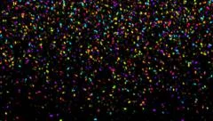Falling colorful confetti, with alpha matte