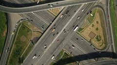 Aerial view of highway interchange in Moscow city