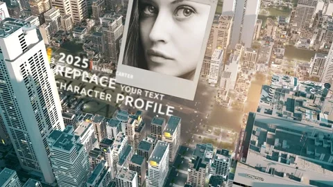 04T 3D City Character Profile Photo Opener Stock After Effects