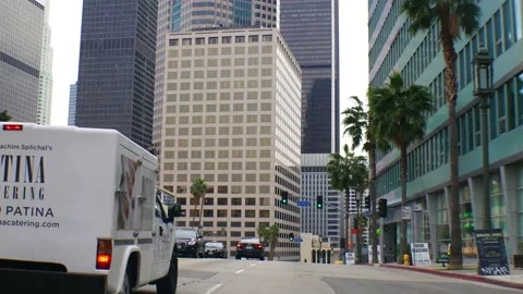 05 4K MOTION Pass St Paul ST DTLA Tall Buildings And Traffic Stock Footage Stock Footage 165626260