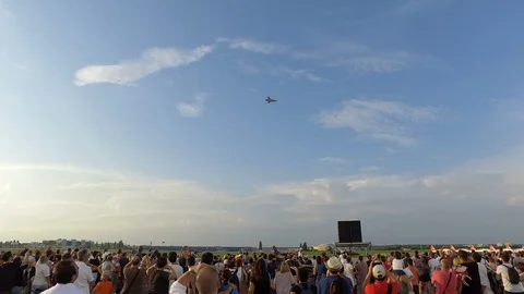 05 July 2018 Bucharest Romania people at aerobatic plane show Stock Footage 102376239