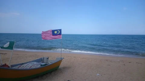 05 Malaysia n PAS n Boat n Beach Stock Footage 145648828