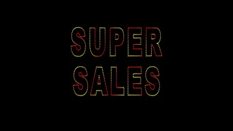 05 Text Animation with Moving Light Super Sales Video stock 128925026
