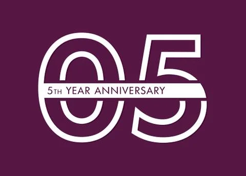 05 years anniversary image vector, 05th anniversary celebration logotype  Stock Illustration