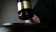 Judge striking gavel, 4k, UHD