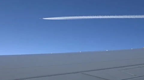 0502 Passenger plane viewed from another transoceanic vehicle Stock Footage 43018725