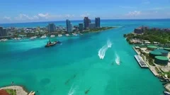 Aerial Miami Beach inlet