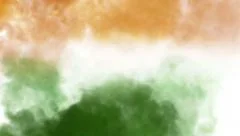 three colors smoke animation, like tricolors of indian national flag