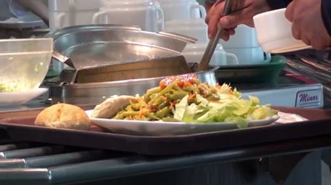 0505 Serving food Stock Footage 34163429