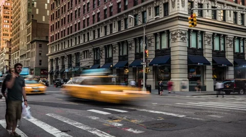 0509 Time Lapse crowd crossing street Stock Footage 43099126