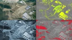 Aerial surveillance drone/UAV flyover of industrial plant