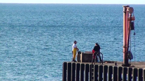 0511 Man over the pier Stock Footage 35441460