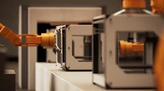 Robotic Arm Assembling Product. Loop Animation