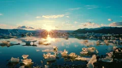 Global Warming Climate Change Concept. Icebergs in Glacier Lagoon.