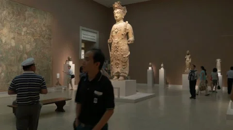 0524 Many visitors are spending there time in MET. All year long. Stock Footage 43173602