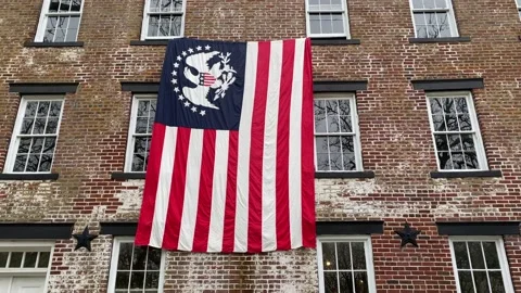 052420 flag Colonial2 Stock Footage 133960205