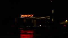 Hospital emergency entrance during a storm