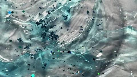 052_Close up of blue glitter slime texture.mp4 Stock Footage 345153662