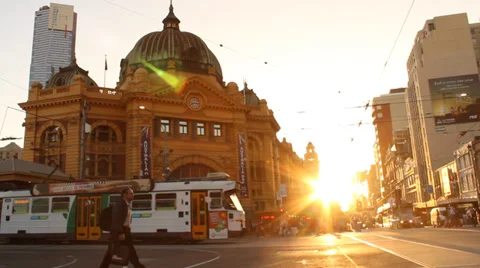 053 FLINDERS ST INTERSECTION Stock Footage 34167465