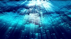 Underwater ocean waves ripple and flow with light rays - Water FX0308 HD, 4K