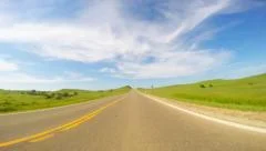 POV Driving on open Country Road Natural Blue Sky