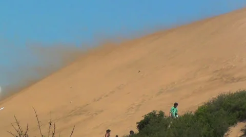 0532 Sand storm, at the dunes Stock Footage 35655313
