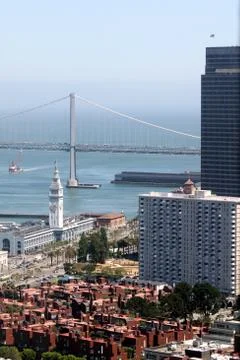 The Bay Bridge in San Fransisco xkwx america bay bridge building buildings california cars cityscape downtown drive francisco landmark oakland ocean pacific san sky skyline structure traffic transportation urban usa water