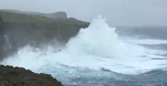 Huge Waves Crash Into Cliffs As Hurricane Approaches Coast