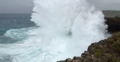 Huge Hurricane Waves Lash Rocky Coastline