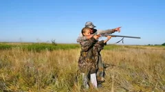 Hunter with a girl hunting