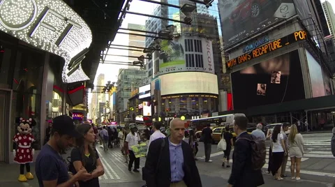 0544 Crowd in Times Square New York Stock Footage 43275465