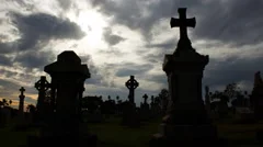 Ominous Clouds Gather over Graveyard