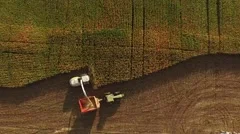 Drone of Corn harvest curve. Shot by FAA certified drone pilot 