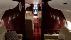 A walkthrough of a private jet.