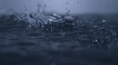 4K 30fps, Heavy rain on water surface, Slow Motion