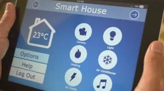 4K Smart House Temperature Energy Controller on Tablet