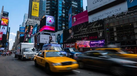 0560 traffic in rush hour in Times Square. Time Lapse. Stock Footage 43737129