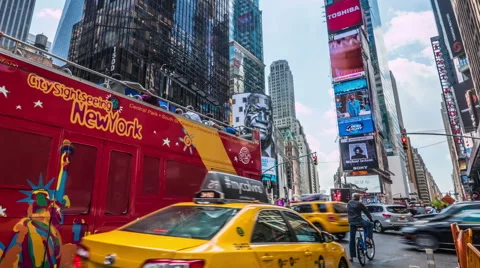 0561 traffic in rush hour in Times Square. Time Lapse. Stock Footage 43738231