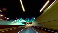4K 30p Driving pov ultrawide futuristic highway timelapse night,speed