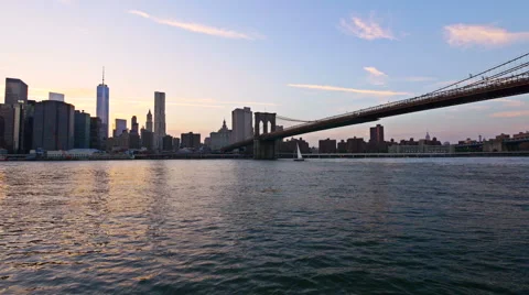 0564 DownTown Manhattan at dusk Stock Footage 43899775
