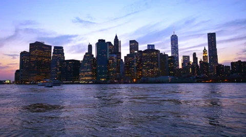 0565 Down Town Manhattan at dusk Stock Footage 43751020