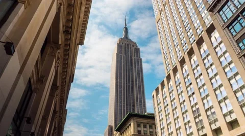 0567 UHD Empire State building low angle view Stock Footage 43910182