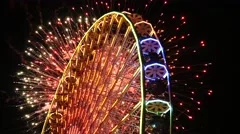 Ferris Wheel And Fireworks