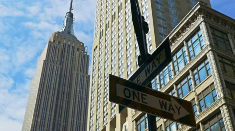 0572 UHD Empire State Building Time Lapse in a sunny day Stock Footage 44057482