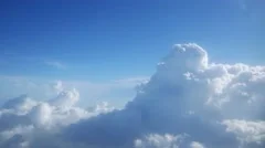 Clouds from Airplane aerial cumulus blue sky white big formations storm 4k