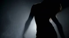 Close up silhouette of a dancing girl